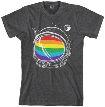 Spausdinti T Marškinėliai Vyrams Threadrock Vyrų Vaivorykštė Astronautas T-shirt Gėjų Medvilnė Nauja, T-Marškinėliai