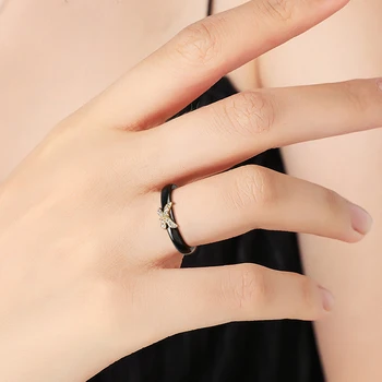 Žavesio Meilužis anel Drugelis Keraminiai Žiedai Moterims Femme, Mados Juvelyrikos Bijoux Crystal Aukso Sužadėtuvių, Vestuvių Plonas Žiedas
