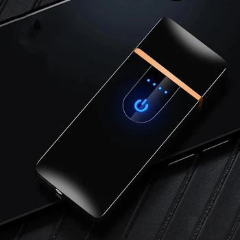 Naujas Touch Jutiklio elektros Lengvesni pirštų Atspaudų Jutiklis USB įkrovimo Nešiojami Vėjo kietas žiebtuvėlių, rūkyti priedai