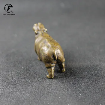 Kietojo Bronzos Hippo Statula Papuošalai Mielas Mini Vario Begemoto Gyvūnų Figūrėlės Figūrėlės Arbatos Augintiniai Namų Dekoracijos, Amatų