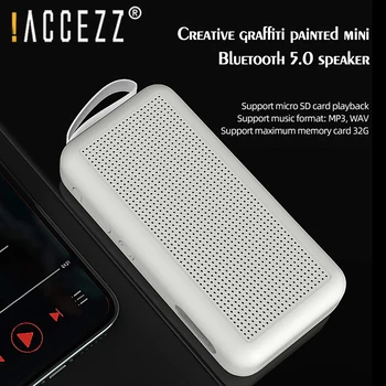 !ACCEZZ Mini Wireless Portable Bluetooth 5.0 Garsiakalbių Parama TF Kortele, FM Radijas HiFi 3D Stereo Surround Lauko Garsiakalbio Stulpelio