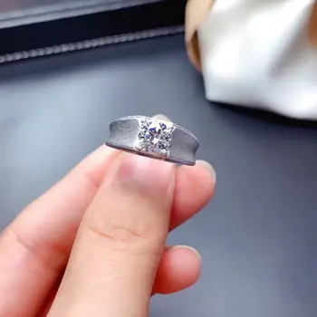 Prabangus putojantis moisanite žiedas vyrams žiedas 925 sterlingas sidabro gimtadienio dovana blizga geriau nei deimantų stipri galia