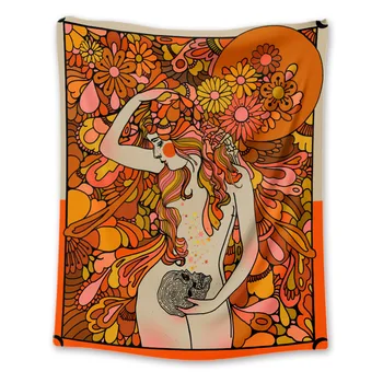 Hippy dekoro moterų kaukolė gobelenas gėlių saulės bohemijos tissu freskos psichodelinio gobelenas sienos lapas