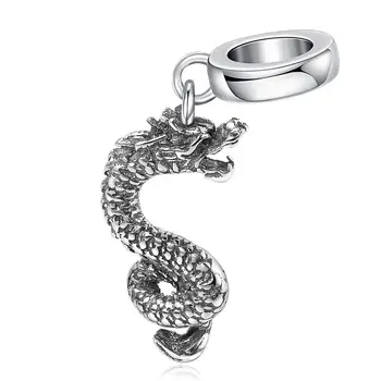 JewelryPalace 925 Sterlingas Sidabro Žavesio Derliaus Dragon Tabaluoti Žavesio Granulių tinka Apyrankės, Mada Moterims, Papuošalai Priėmimo