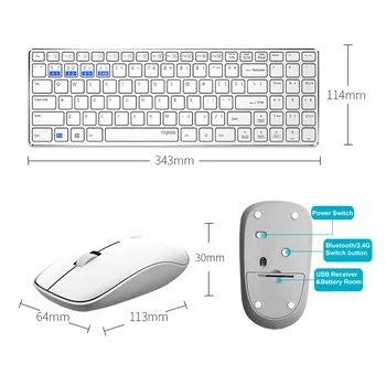 Naujas Rapoo 9300M Multi-mode Silent Wireless Keyboard Mouse Combo 