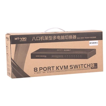 MT-VIKI 8 Port KVM Switch su Laidiniu Nuotolinio valdymo pultelis Smart Rankinis Klavišą VGA USB 1U Rack-mount PC NVR MT-801UK-L