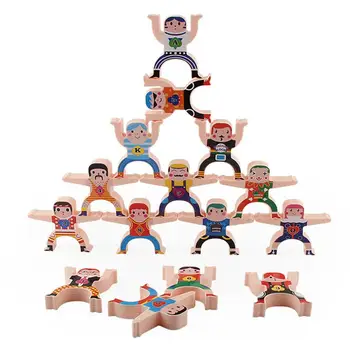 Mediniai Hercules Balansas Blokai Balansavimo Akrobatikos PASIDARYK pats Krovimas Balansas Blokai Žaislai Vaikams mokomieji Žaislai Vaikams
