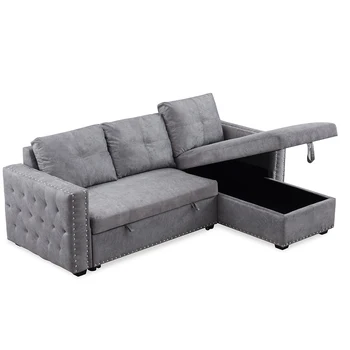 Kuoduotoji sėdynės sofa-lova, modernus minimalistinio dydis butas karieta kambarį derinys Šiaurės Anglijoje naujų L technologijų medžiaga sofa