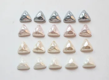 Vasaros stiliaus 40pcs/daug 15mm spalva perlų poveikis geometrija, trikampio formos, flatback dervos rutuliukai 