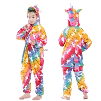 Kigurumi Vienaragis Vaikų Pižama Mergaitėms Berniukai Sleepwear Gyvūnų Panda Onesie Vaikai Kostiumas Jumpsuit Kūdikių Pijamas