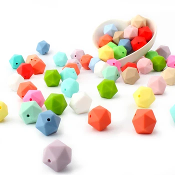 Laikyti&Augti 20pcs Silikono Daugiakampio Karoliukai Kūdikių Teethers Maisto Produktų kokybės Silikono Burnos Priežiūros Žaislas 