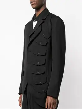S~5XL 2020 Naujų vyriškų drabužių Mados originalų kostiumą rodo, pagaminti pagal užsakymą, multi-pocket multi-layer plius dydis kostiumas striukė