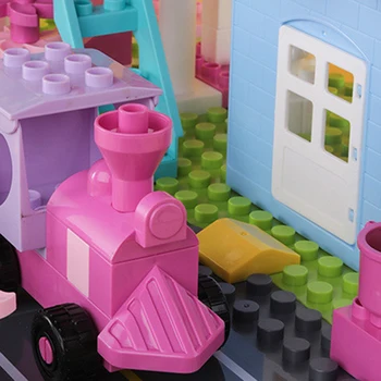 Naujų Mergaičių Pink City House Princesė Pilis Blokai Didelis Sodas Plytų Rinkiniai Draugais Suderinama Duploed Dalys, Žaislai Vaikams