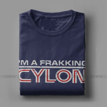 Vyrų Marškinėliai aš Frakking Cylon Battlestar Galactica Medvilnės Marškinėliai trumpomis Rankovėmis Dwightas Tarnyba sportinius Marškinėlius, O Kaklo Viršūnes 6XL