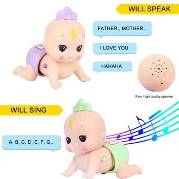 2020 m. Pradžioje Švietimo Elektros Baby Doll, Žaislų, Dainuoti, Vaikščioti Ir Išsisukti Sėdmenų Elektros Laipiojimo Žaislas 0-3T