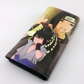 Spalvinga ilgai stiliaus PU piniginė spausdinti w/ Anime NARUTO uchiha itachi&Madara