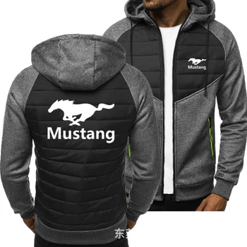 2020NEW mados Gobtuvu Megztinis pavasarį, rudenį sportinio automobilio logotipu Mustang tendencija vyrų megztinis Pliušinis cardigan vyrų Hoodie