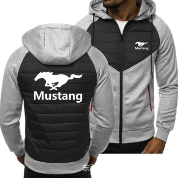 2020NEW mados Gobtuvu Megztinis pavasarį, rudenį sportinio automobilio logotipu Mustang tendencija vyrų megztinis Pliušinis cardigan vyrų Hoodie
