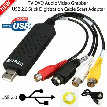 USB 2.0 Video Capture Adapteris Keitiklis Kortelės, TV Imtuvo, ĮRAŠYMO DVD AV Audio Jungtis, skirta KOMPIUTERIS/Nešiojamas HD Vaizdo įrašai fotografavimas