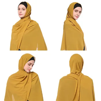 2020 Mados Moterų Šifono Skarą Nešioti Momentinių Hijab Šalikas Musulmonų Skara Islamo Hijabs Arabų Apvyniokite Galvą Skara kopftuch