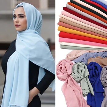 2020 Mados Moterų Šifono Skarą Nešioti Momentinių Hijab Šalikas Musulmonų Skara Islamo Hijabs Arabų Apvyniokite Galvą Skara kopftuch