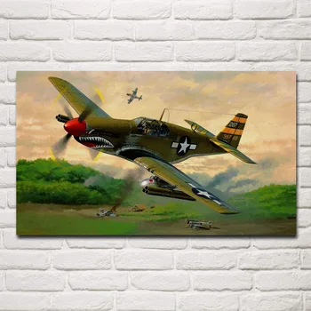 Retro kovotojas mustang orlaivių oro mūšis kambarį apdaila namo sienos meno dekoro medžio rėmo audinio plakatai KF805
