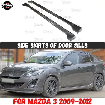Slenksciai atveju Mazda 3 2009-2012 durys, palangės ABS plastiko pagalvėlės kūno kit car tuning optikos šildomi 1 set / 2 vnt.