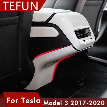 Už Tesla Model 3 Y Anglies Pluošto ABS Modelio Tris 2020 Balta Raudona Automobilių Reikmenys Model3 Oro Išleidimo Mažesnis Dekoratyvinis Dangtelis