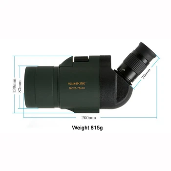 Visionking 25-75x70 MAK Spotting scope Medžioklės/Žygiai Lauko Vandeniui Spotting scope BAK4 Teleskopas Su Trikoju