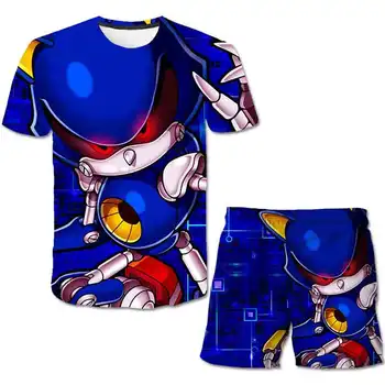 Sonic the Hedgehog 2020 M. Vasarą karšto pardavimo Tracksuit Vaikams, cartoon T-shirt Laisvalaikio trumpas Kelnes Vaikams Drabužių Rinkiniai, Sporto Kostiumai