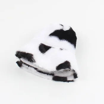 Žiemos Moteris Kibiro Kepurę Karvė Spausdinti Skrybėlės Reguliuojamas Šiltas Pliušinis Žvejys Dangtelis Patogus Atsitiktinis Kepurės