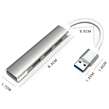 4 Port USB 3.0 Hub Plėtiniai Ultra Plonas Nešiojamasis Viena Su Keturiais USB Docking Station Splitter, Didelės Spartos duomenų Perdavimo Centru PUO88