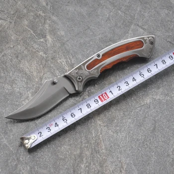Kišenėje sulankstomas peilis juodo plieno 440c ašmenys Full Steel rankenos lauko kempingas medžioklės taktinis peilis išgyvenimo EDC įrankiai