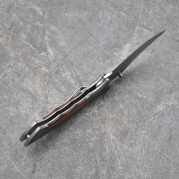 Kišenėje sulankstomas peilis juodo plieno 440c ašmenys Full Steel rankenos lauko kempingas medžioklės taktinis peilis išgyvenimo EDC įrankiai