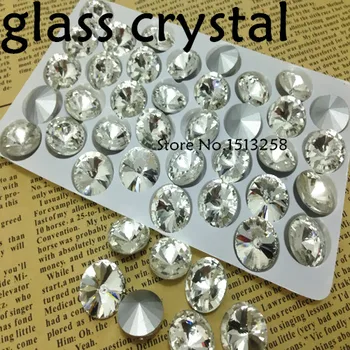 Didmeninė Rivoli Kristalų Išgalvotas Akmens Crystal Clear Spalvos Stiklo Rivoli Karoliukai, 6mm,8mm,10mm,12mm,kaip 14mm,16mm,18mm