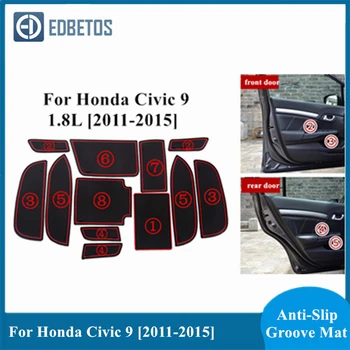 Honda Civic 9 9 Gen Priedai 2011-M. Vartų Lizdą, Padas Guminis Kilimėlis Durų Kilimėlis Anti-Slip Taurės Trinkelėmis Vidaus Apdaila, Kilimėliai
