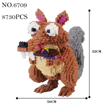 8730pcs 6709 Didelio Dydžio Animacinių filmų Scrat Gilė 3D Surinkti Voverė Modelio Blokai Žaislas Vaikams Švietimo Gyvūnų Žaislai