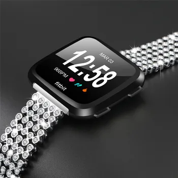 Riešo dirželio tvirtinimas Metalo Fitbit Atvirkščiai watchband Smart žiūrėti Aksesuarai, apyrankės Pakeitimo Dirželis Su kalnų krištolas juosta Ponios diržas