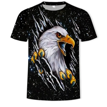 American Eagle Spausdinti 3D T-shirt Vyrams JAV Vėliava Trumpas Rankovės Hip-Hop Juokingas Plaukioja Erelis marškinėliai Berniukams Tee Marškinėliai Homme Nemokamas Pristatymas