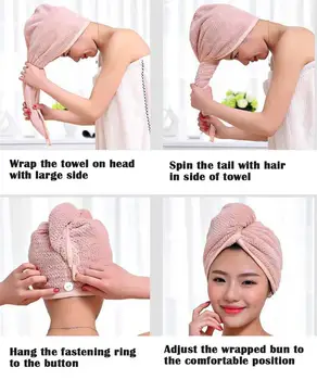 Ultra Absorbentas Plaukų Turbaną Rankšluostį Quick Dry Stabdžių Garbanotas Mikropluošto Dizainas Moterims