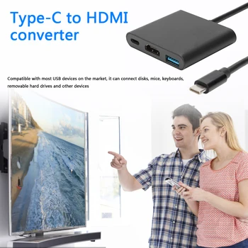 USB3.1 Hub Tipo C iki 4K USB3 HDMI.0 PD Įkroviklis USB-C Adapter 3 in 1 Splitter Konverteris, skirtas PC Nešiojamą kompiuterį 