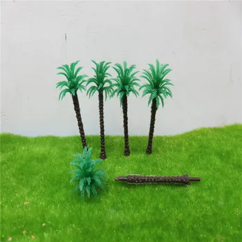 300pcs 5cm Architektūros Plastiko Palmių Žalia Medžio Kamieno Modelio Skalė Jūros Peizažas Žaislai Modeliavimo Scenarijus Miniatiūrinių Pastatų
