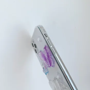 3D Stereo Drugelis Lazerio telefono dangtelį iPhone 8 7case 7Plus X Xr XS MAX 11pro 11ProMax SE 2020 Prabangių perlų Anti-kritimo Atveju