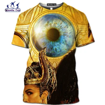 Mamba viršuje Egiptas Horo akis marškinėliai mados juokingi vyriški T-Shirt 3D Anime šventa Wedjat Akių tee O-kaklo vasaros trumpomis rankovėmis streetwear