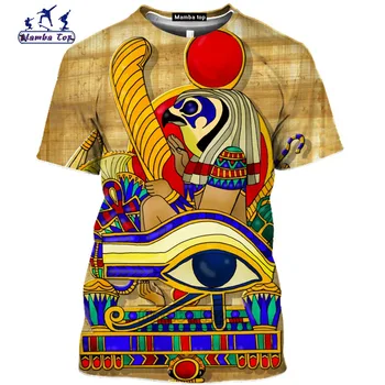 Mamba viršuje Egiptas Horo akis marškinėliai mados juokingi vyriški T-Shirt 3D Anime šventa Wedjat Akių tee O-kaklo vasaros trumpomis rankovėmis streetwear