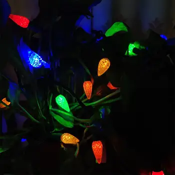 50 Skaičiuoti C6 Mini LED Žibintai,Įvairių Spalvų Led String Šviesos Lauko Kalėdų Eglučių Apšvietimo Apdaila,Žalia Viela,UL Išvardytų