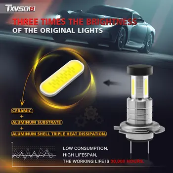 2vnt Automobilių H7 LED Žibintų Lemputės 12V 24V 110W 30000LM priekinis žibintas Konversijos Rinkinio, Svogūno, Didelis ar Mažas Šviesos 6000K Automobilių Žibintai Priedai