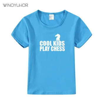 Cool Kids Žaisti Šachmatais Laišką, Print T-shirt Vaiko 2019 M. Vasaros Atsitiktinis Trumpas Rankovės Marškinėliai Kūdikių Berniukų, Mergaičių Viršūnes Prekės ženklo Drabužių