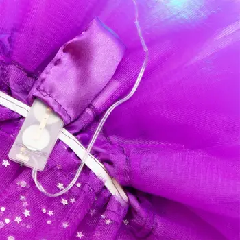 Moterų, Mergaičių, Žvaigždėtas Dangus Star Blizgančiais Tutu Sijonas LED Šviesos Neonas Spalvinga Sluoksnių Tiulio Baleto Šokių Grupė Trumpą Suknelę