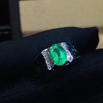 Aukštos Kokybės, Natūralus ir Realus smaragdas žiedas Nemokamas pristatymas 925 sterling silve Bauda papuošalai, Vyras Ar Moteris